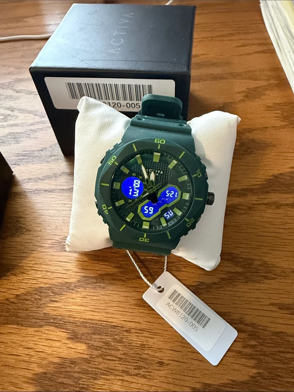 Activa Exon x Invicta Men's Dark Green Sport Watch with Lime Accents
